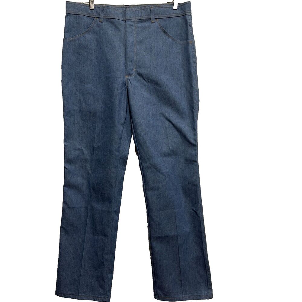 Wrangler Hero Jeans Men's 38x32 Blue Regular Fit Denim Straight Leg Work Stretch